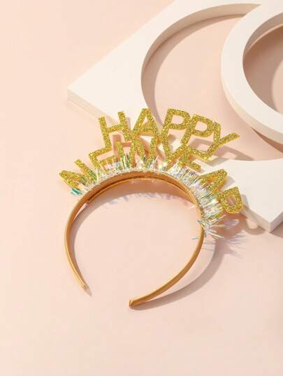 5pcs/1pc Non-Woven Christmas & New Year 2026 Party Headband, Photo Prop