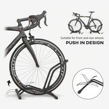 SPORTNOW Bike Floor Stand, Portable Bike Rack For 16"-29" Mountain/Road Bikes Garage Indoor Outdoor Use - Hitam - View 3