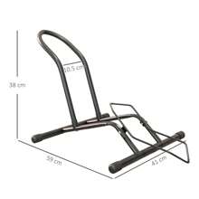 SPORTNOW Bike Floor Stand, Portable Bike Rack For 16"-29" Mountain/Road Bikes Garage Indoor Outdoor Use - Hitam - View 5