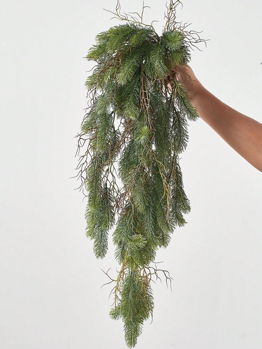 1pc Artificial Hanging Plants Pine Needles Branches Garland Green Plants Pine Needles,Fake Greenery Plants For DIY Garland Wreath Wall Decor Embellishing And Home Garden Decoration, Table Decoration,Centerpieces,Artificial Flowers,Plastic Flowers, Valentine's Day, Gift Gifts Birthday Graduation