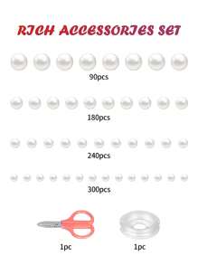 24-Grid 810pcs Beads Bracelet Necklace Making Tools Kit, Handmade DIY Jewelry Kit With Pearls, Crystal Supplies, Great Gift For All Occasions - Imitation Pearl - View 2