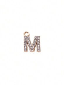 10/26pcs Fashion Rhinestone Zinc Alloy 26 English Letters Pendant Earrings Necklace Bracelet Phone Case Zipper Charms DIY Jewelry Accessories - 26 Letter Pendants - View 20
