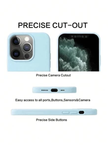 蓝色2毫米厚液态硅胶手机壳，兼容 16、15、14、13、12、11 Pro Max、S24U、S23、S22，全包保护套，防水防震防摔防刮花 - 淺藍色 - 查看 3