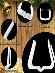 10/20/30/50 Pieces Of Christmas Light Hook, Waterproof Plastic Outdoor Festival Light Clip, Used For Christmas Party Decoration Roof Drainage Ditch Fence Eaves - Multicolor - View 3