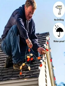 10/20/30/50 Pieces Of Christmas Light Hook, Waterproof Plastic Outdoor Festival Light Clip, Used For Christmas Party Decoration Roof Drainage Ditch Fence Eaves - Multicolor - View 2