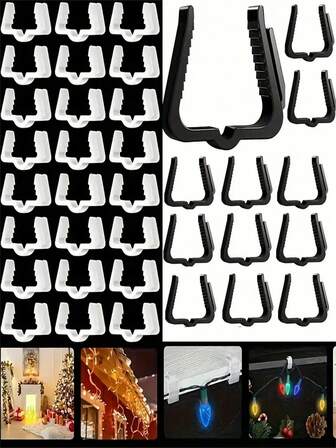 10/20/30/50 Pieces Of Christmas Light Hook, Waterproof Plastic Outdoor Festival Light Clip, Used For Christmas Party Decoration Roof Drainage Ditch Fence Eaves