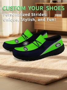1 Pair Seattle Baseball Name Custom Loafer Shoes, Personalized Name Loafer Shoes, Custom Name Thick Sole Loafers Of E-TPU, Personalized Loafer Shoes, Name Loafers, Personalized Loafer Shoes For Women And Men, Unique Loafer Shoes, Christmas Gift - Black - View 3