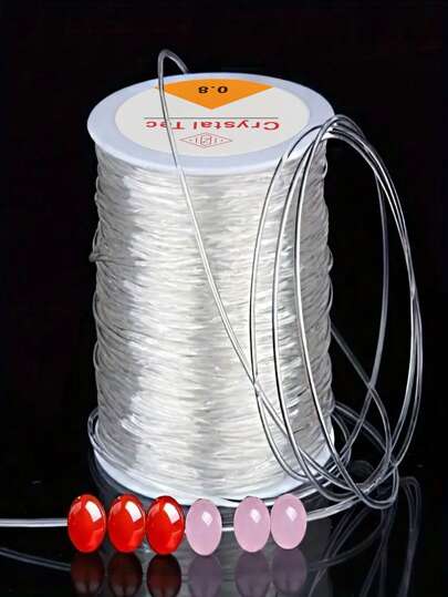 Transparent Crystal Elastic Cord, Thickness: 0.8mm/1.0mm, Durable And Elastic For Making Jewelry And DIY Bracelet