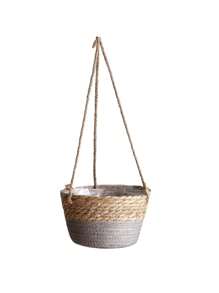 Handcrafted Woven Basket Hanging Planter With Jute Rope - Perfect For Indoor Or Outdoor Decor (Random Color) Gifts Birthday Graduation