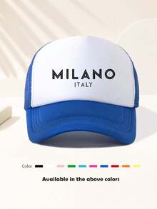 1 件装男女通用 MILANO 趣味比赛日棒球帽，可调节户外遮阳帽，春秋，旅行，海滩度假，运动，Y2k 风格，老爹帽，海绵网眼透气卡车司机帽，最佳圣诞节礼物 - 彩色 - 查看 2