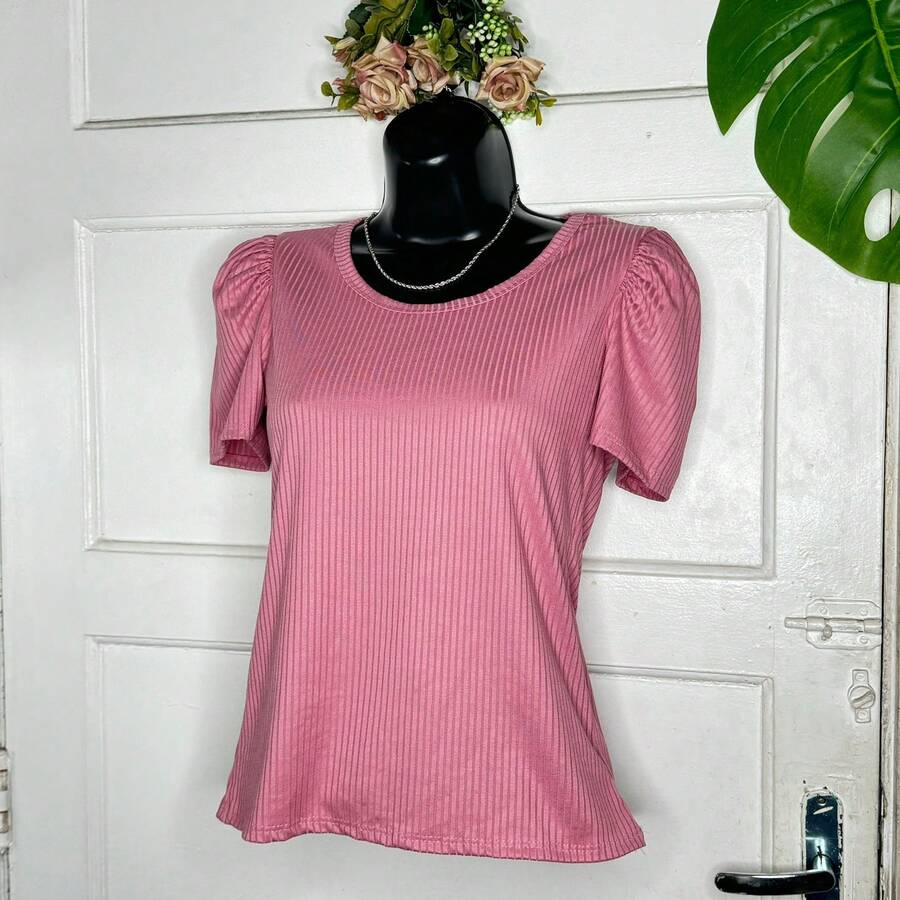 PLAIN CANEDELA WOMEN'S SHIRT With Micro Puff Sleeves - 粉色 - 查看 1