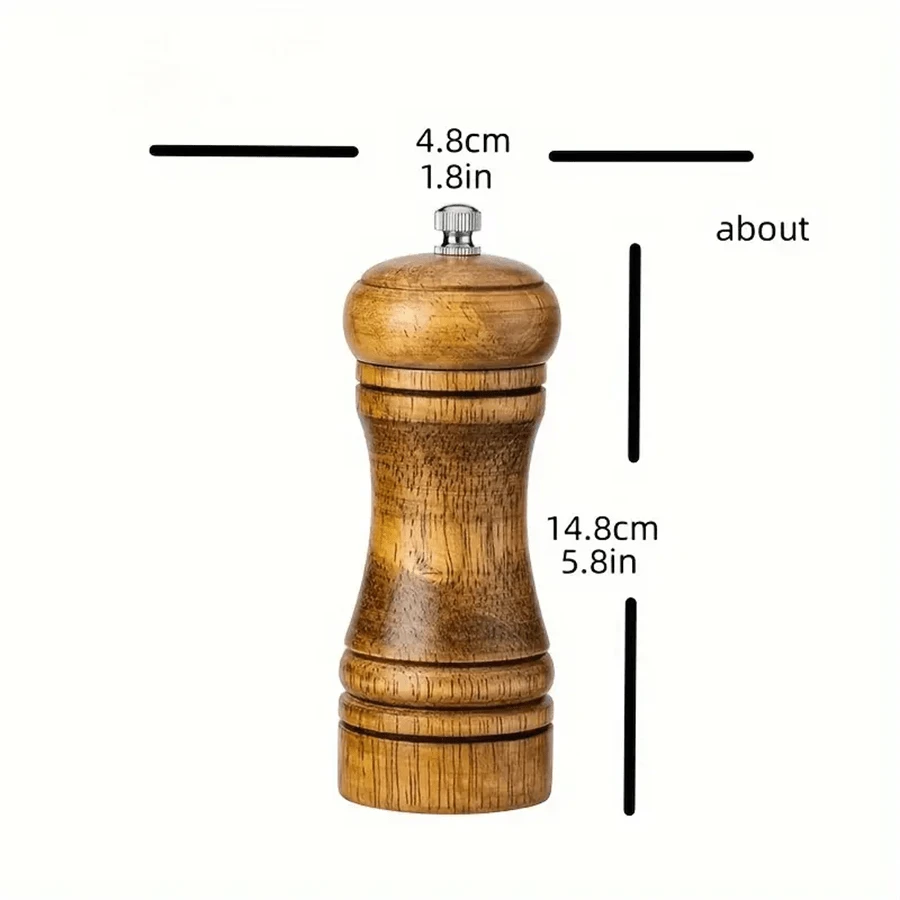 Handheld Oak Wood Pepper Mill Grinder Set Perfect For Spicing Up Your