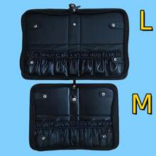 Large Capacity Vertical Foldable 14 Holes Makeup Brush Holder Organizer Case For Makeup Artist Lunch Bag Travel Bag Bags For Ladies Summer Travel, Vacation Home Bathroom Decor Holiday Makeup Organizer Bathroom Accessories Back To School - Black - View 7