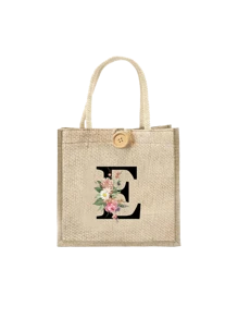 Letter Print Tote Bag, Floral Print Linen Tote Bag, Button Decor Tote Bag, Minimalist Large Capacity Tote Bag, Portable Casual Storage Tote Bag, Multi-Function Shopping Bag, New Design, Large Capacity - Khaki - View 19