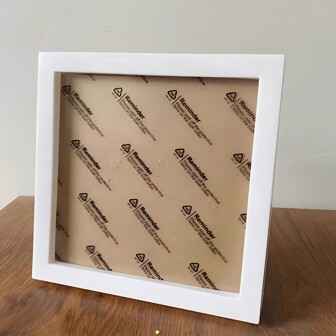 1pc Square White Plastic Diamond Cross-Stitch Photo Frame, DIY Photo Frame, Display Decor For Home, Arts And Crafts, Frame Edge And Border