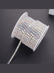 1 Cuộn, 10 Yards Chuỗi Rhinestone, Ribbon Chuỗi Rhinestone Đóng, Chuỗi Cup May-On Glitz Kim Cương Viền Cho Đồ Trang Sức Tự Làm, Quần Áo, Giày Dép & Phụ Kiện Cưới - Chiều Rộng 3mm - Nhiều màu - Xem 2