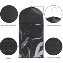 5 cái/lô Túi đựng tóc giả bằng vải không dệt tùy chỉnh, dày bằng nhựa PVC trong suốt chống thấm nước chống bụi, túi đựng phụ kiện tóc giả di động có móc treo quần áo, thích hợp cho lễ Halloween có in logo - Nhiều màu - Xem 8