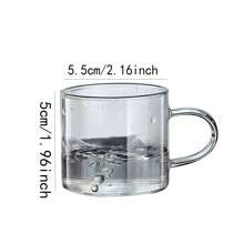 12/6/4/2件套高端优雅咖啡杯，优质茶杯，120ml家用小茶杯，透明玻璃带透明手柄，耐热耐寒，迷你杯，简约风格办公室茶杯，独特陶瓷杯 - 透明 - 查看 2