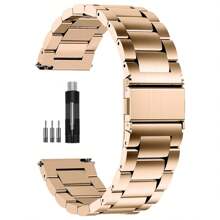 Brazaletes de acero inoxidable con cadena de liberación rápida, correa de reloj de eslabones de 20 mm y 22 mm, compatible con Galaxy Watch 5/4/3, Garmin Watch, relojes para hombre y mujer - 22mm - Ver 14