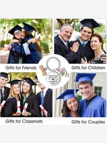1pc Customized Graduate Keychain, Unique Keychain Funny Gift For Postgraduate Students, Teachers, Suitable For Kids, Partners, Friends And Classmates, Stainless Steel