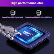 Caja de TV H96 Max V12 con control remoto, Android 12, 4G 32GB Dual Wifi, reproductor de medios 4K HD, TVBOX, procesador RK3318, enchufe de la UE - Negro - Ver 4