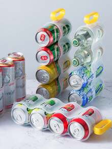 1 件装厨房冰箱储物盒冷藏罐装软饮料储物架 - 黃色 - 查看 6