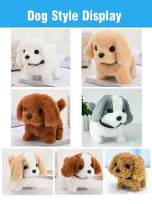 1 件仿真毛绒小狗会走路吠叫并发出声音可爱泰迪狗拉布拉多/圣伯纳犬创意电动儿童玩具电子宠物男孩女孩毛绒玩具礼物适合 3 岁以上儿童