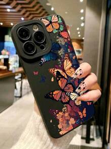 Funda protectora antidesligamiento de TPU compatible con 1 pieza con diseño de manzana, animal, mariposa para iPhone/11,16PROMAX,16PRO,16,15PROMAX,14PROMAX/Galaxy,SAM/Honor X6A,X7B,X8B