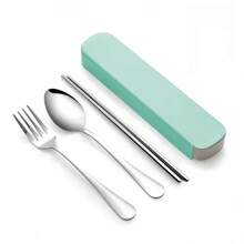 4 Pieces Portable Stainless Steel Travel Utensils Set With Knife, Fork, Spoon And Storage Case - Perfect For Office, School, Picnic, Camping And Outdoor Activities,Kitchen,Christmas Gift - Multicolor - View 11