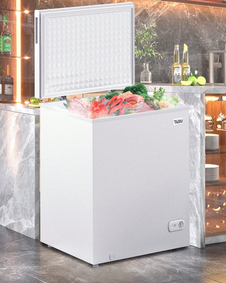 TABU Large Chest Freezer, 10.0 Cu Ft Deep Freezer With 7 Level