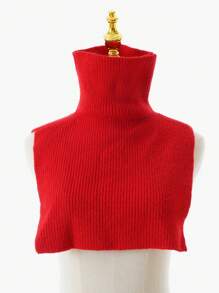 1pc Kids Solid Color Or Striped Knitted Neck Warmer Scarf, Suitable For Everyday Wear