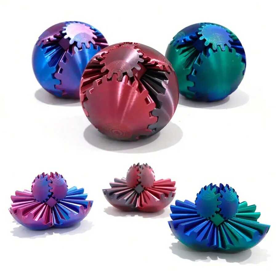 Minge rotativă imprimată 3D - Jucărie de relaxare și petrecere, minge rotativă extensibilă, bună pentru activități distractive, cadouri de sărbători, colecție de arte și meșteșuguri, perfectă pentru Halloween, Crăciun, Anul Nou - Plastic durabil, culori mixte - Multicolor - Vizualizare 1