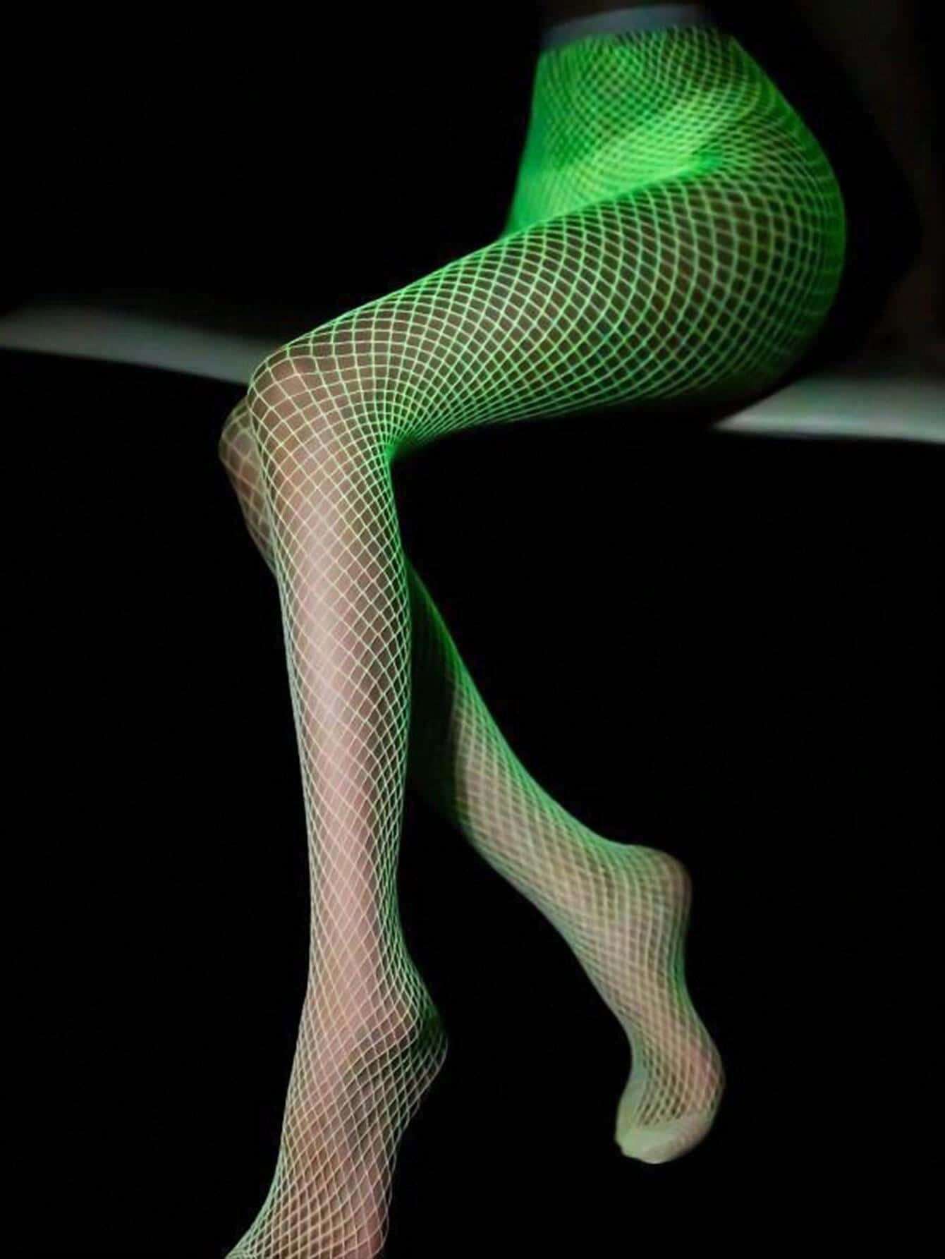 Trending Glow In The Dark Hosiery, Slim Fit Sheer White GlowIn