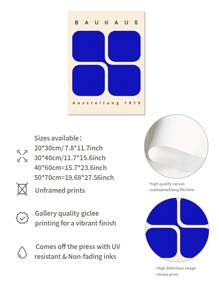 1pc Bauhaus Art Print: Geometric Exhibition Poster, Minimalist Blue Design, Frameless, Suitable For Living Room Or Bedroom - Multicolor - View 5