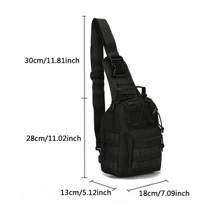 Small Tactical Messenger Bag Sling Backpack Outdoor Shoulder Satchel Chest Packs - Black - View 9