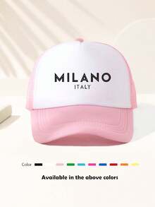 1 件装男女通用 MILANO 趣味比赛日棒球帽，可调节户外遮阳帽，春秋，旅行，海滩度假，运动，Y2k 风格，老爹帽，海绵网眼透气卡车司机帽，最佳圣诞节礼物 - 彩色 - 查看 4