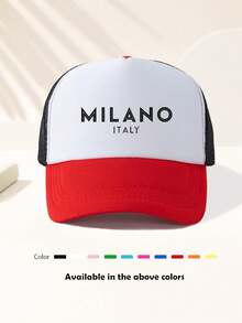 1 件装男女通用 MILANO 趣味比赛日棒球帽，可调节户外遮阳帽，春秋，旅行，海滩度假，运动，Y2k 风格，老爹帽，海绵网眼透气卡车司机帽，最佳圣诞节礼物 - 彩色 - 查看 3