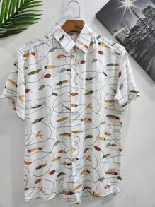 Men's Summer Floral Hawaiian Beach Shirt Short Sleeve Button Viscose Fabric - Multicolor - View 1