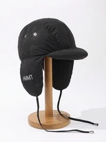 1 chiếc mũ trapper cổ điển chống gió chống nước thêu chữ Unisex, mũ che tai lót nhiệt cho các môn thể thao ngoài trời trượt tuyết, trang phục thường ngày, thích hợp sử dụng hàng ngày - A - Xem 6