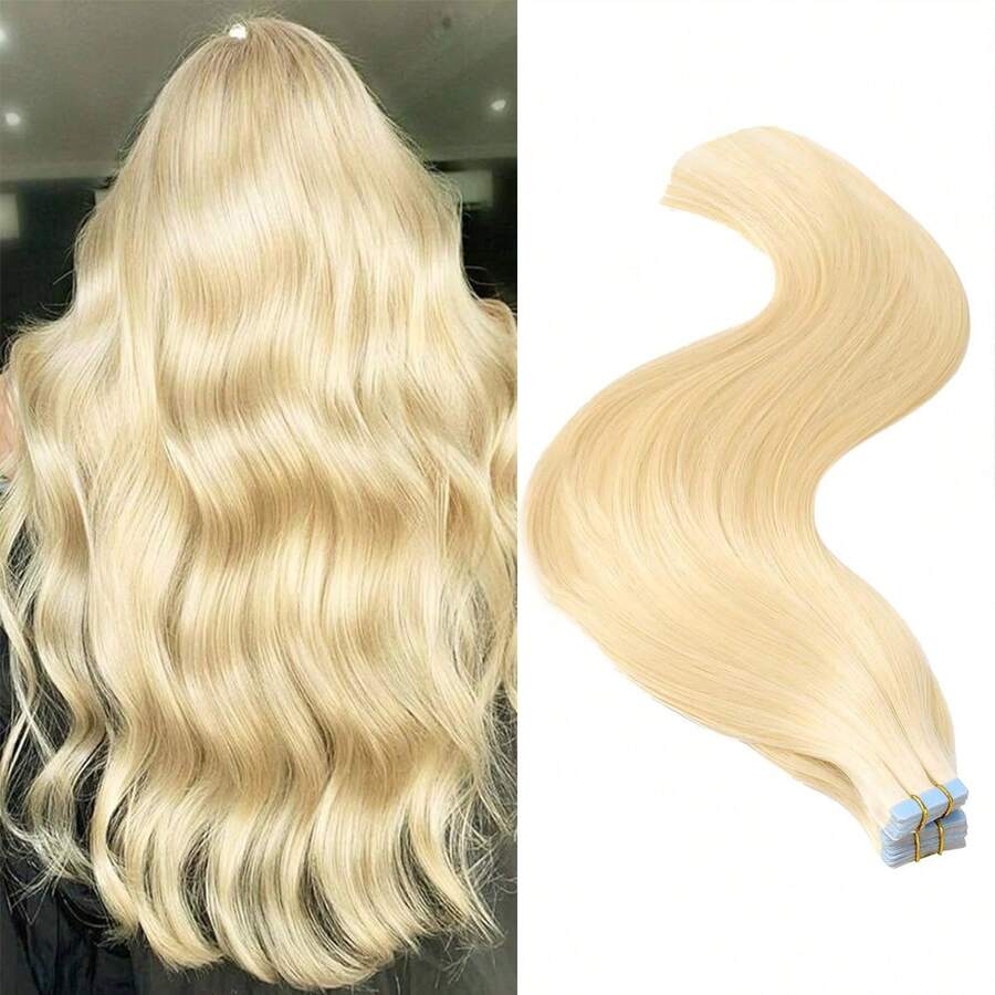 20pcs Straight Thick Tape In  Remy Human Hair Extension For Salon  Dark Brown Color 2# 16-26 Inches Silk Straight Double Side Seamless Skin Weft Hair Extension ,Feel - Easy To Apply And Reuse, High Quality Natural Style Tape In Hair  Extentions - S613 - View 1