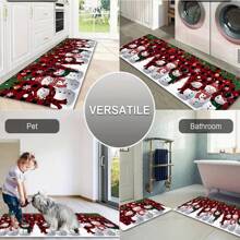 1 块圣诞设计地毯，现代彩色矩形，吸水防滑，适合厨房 - 多色 - 查看 10