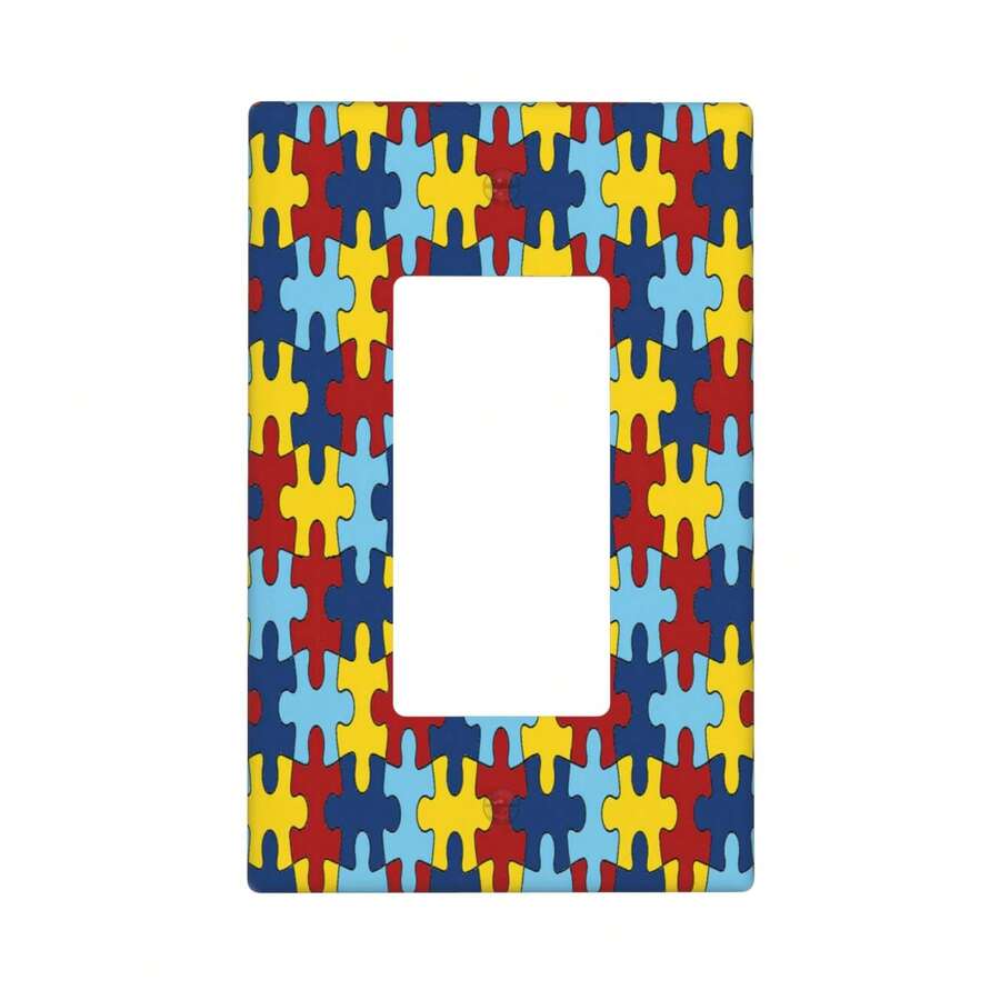 Puzzle Pattern Wall Decor Switch Cover Plate, Switch Cover Plate, Decor
