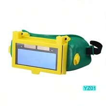 Mặt nạ hàn tự động làm tối màu thật bằng năng lượng mặt trời Mũ bảo hiểm hàn Kính bảo hộ mắt/Kính thợ hàn Mũ bảo vệ hồ quang cho máy hàn - Màu vàng - Xem 2