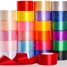 1/5 piezas de cintas de regalo de colores, cintas de satén, cintas de seda, de 4cm de ancho, para hacer rosas artificiales, envolver regalos - Dorado - Ver 3