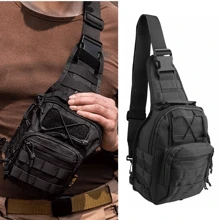 Small Tactical Messenger Bag Sling Backpack Outdoor Shoulder Satchel Chest Packs - Black - View 3
