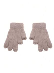 1双时尚暖露两指手套学生书写手套加绒加厚防寒手套 - 彩色 - 查看 13