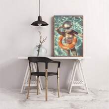 1 peça, pôster de tela de mulher com bola de discoteca vintage, arte luxuosa de bola de espelho, estética moderna e divertida, estilo nórdico, decoração de sala de casa, arte de parede, presente ideal para quarto, sala de estar, corredor, arte de parede, decoração de parede, sem moldura