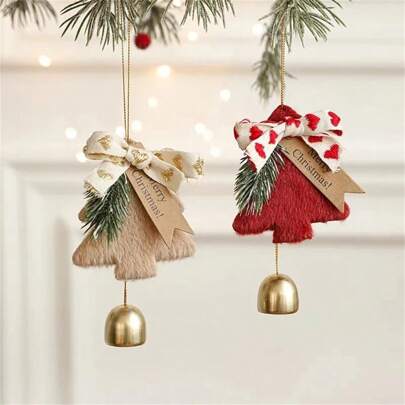 1pc Christmas Tree Bells Hanging Ornament, Christmas Decoration, Car Decor Best Gifts Birthday Home Decor Christmas Decorations Room Decor Winter