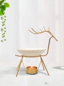 Deer Design Candle Holder - Black and White - View 6