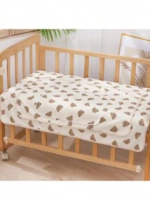 1 件 Baby Bear 印花 3 层防水尿垫，新生儿吸水尿布垫，可重复使用和可清洗，四季皆宜 - 咖啡棕 - 查看 3